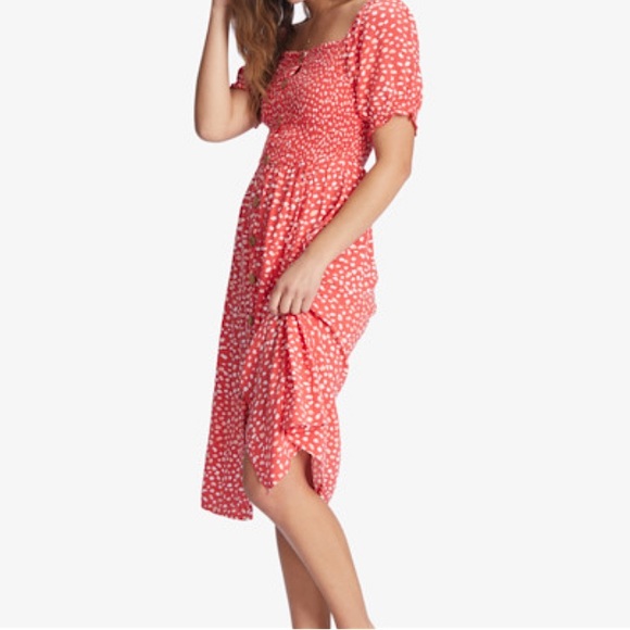 Roxy Sunshine Mind Woven Dress in Hibiscus Wild Dots size XS - Picture 3 of 4